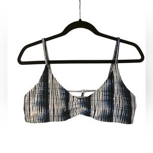 Raisins Blue and White Striped Bikini Top XL